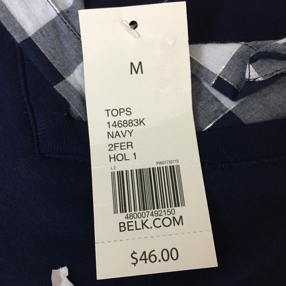 NWT.  Kim Rogers Navy Blouse Size M - Picture 7 of 7